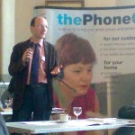Ed Mayo talking to the Phone Co-op meeting